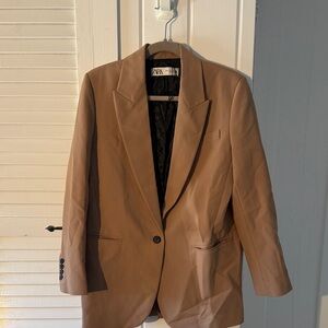 Zara Camel Blazer with Dark Lining